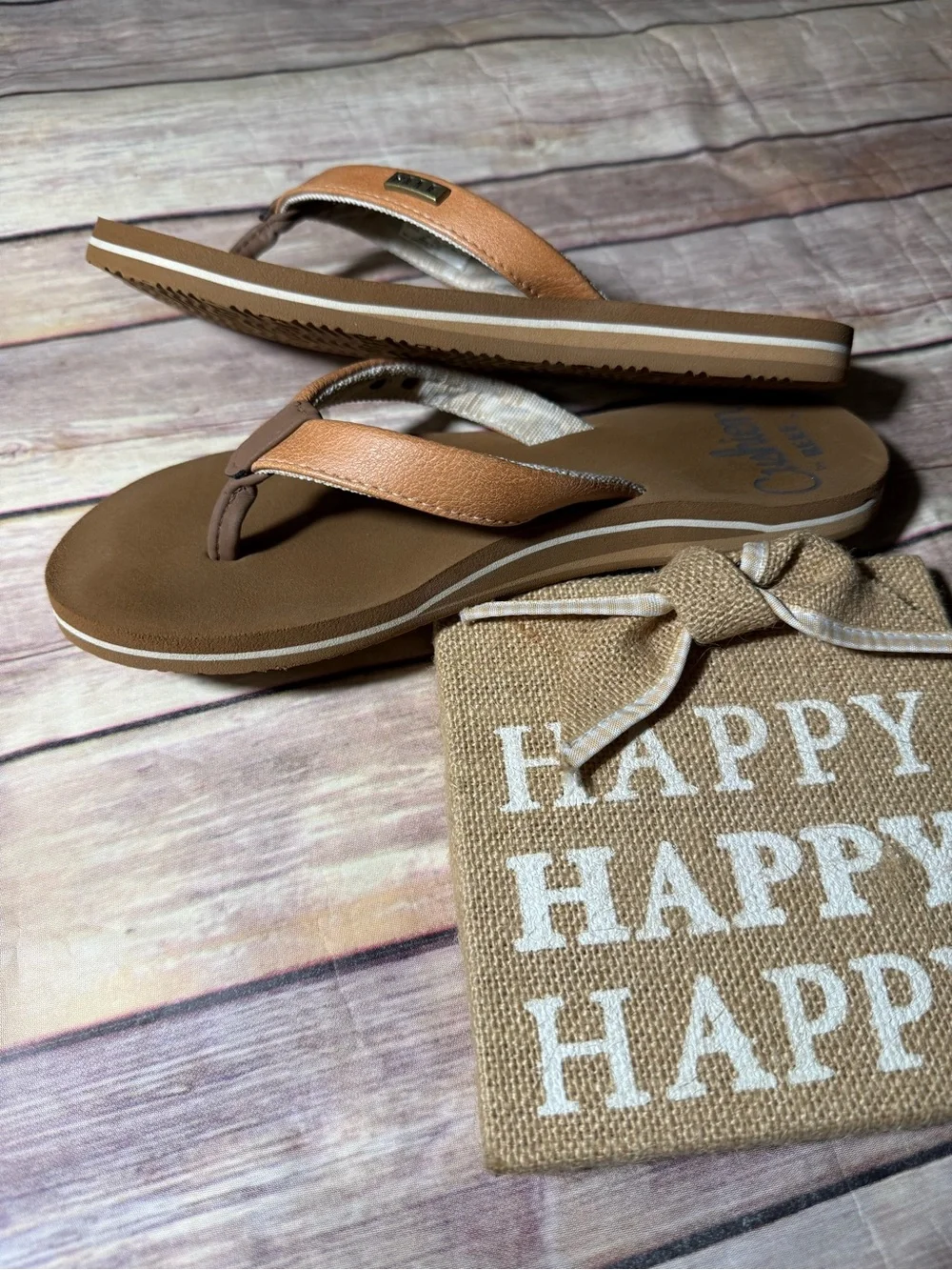 Reef Cushion Sands sandal flip flop size 5 natural color